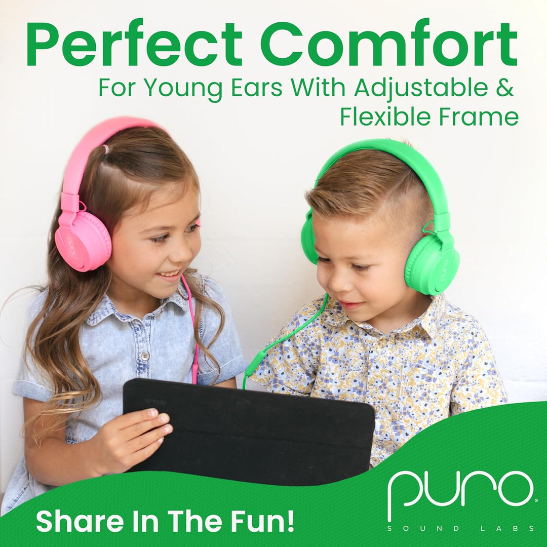 Puro Sound Labs PuroBasic Volume Limiting Wired Headphones for Kids, Boys, Girls 2+ Foldable & Adjus