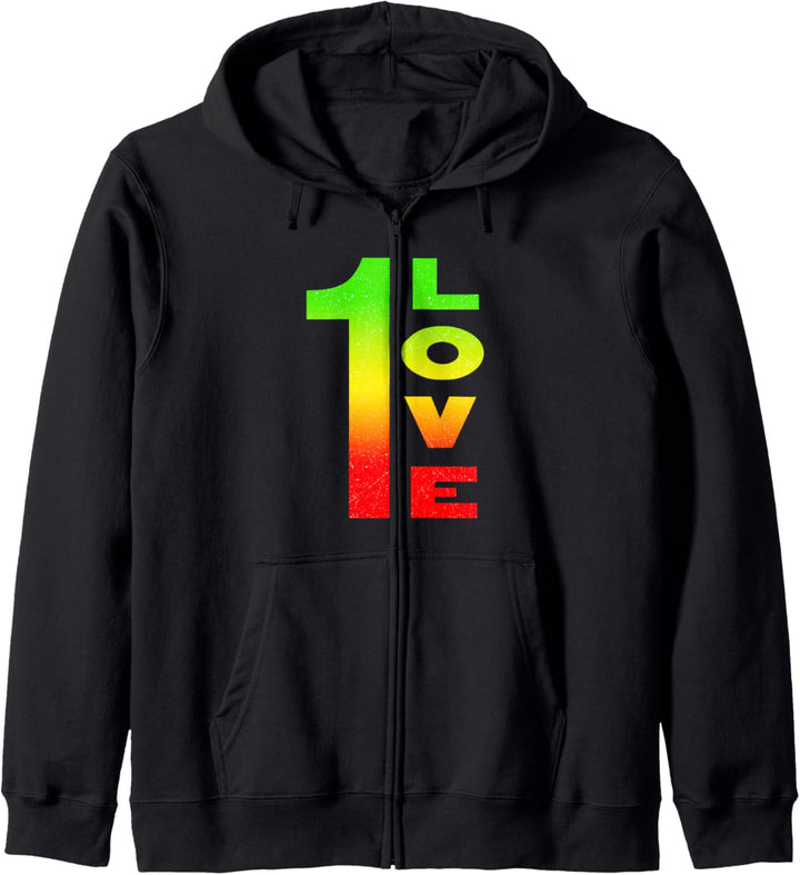 One Love Reggae Rasta Rastafari Kapuzenjacke