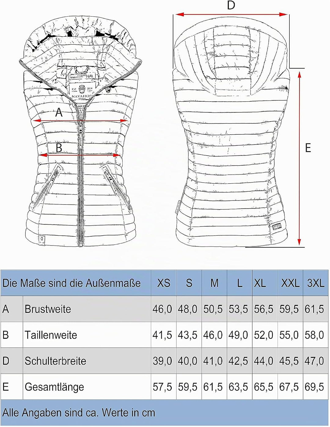 Navahoo Damen Übergangsjacke leichte Steppweste mit Abnehmbarer Kapuze Shadaa XS-3XL XS Himbeere, XS