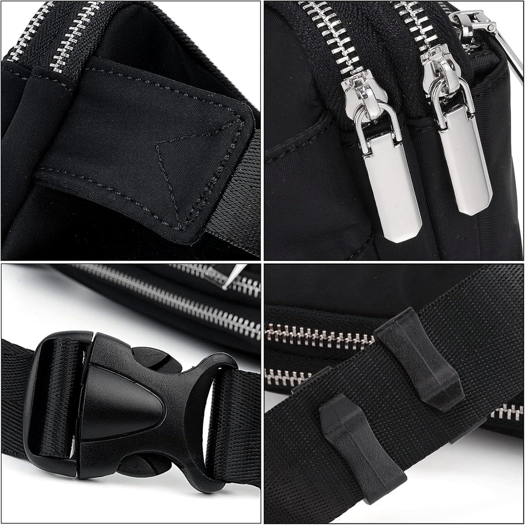 Geldbörse Damen Brieftasche UTO PU Leder Multifunktions Zip um Clutch für Handy 0759b Schwarz mit Ne
