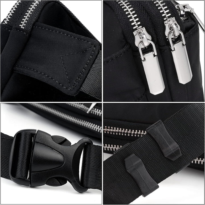 Geldbörse Damen Brieftasche UTO PU Leder Multifunktions Zip um Clutch für Handy 0759b Schwarz mit Ne