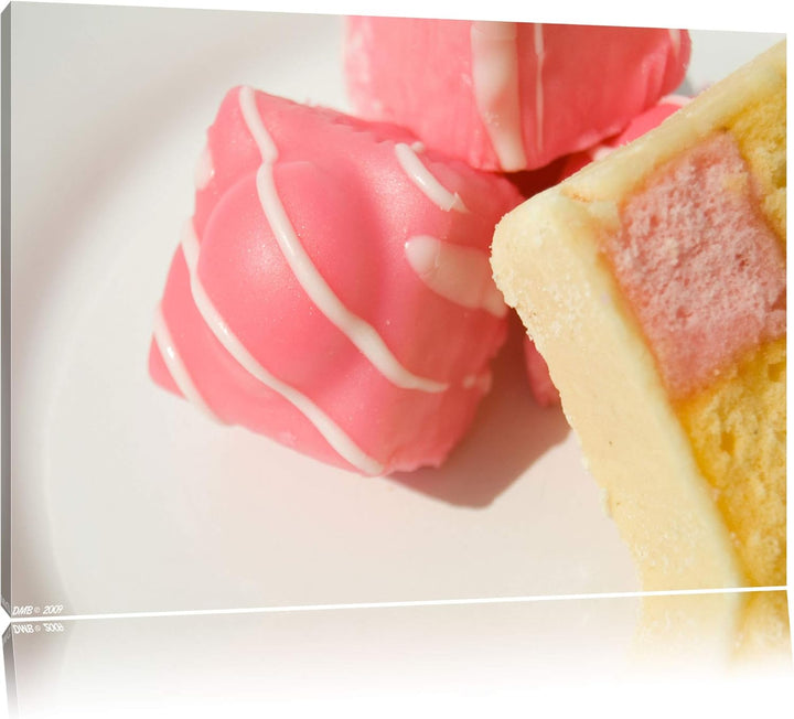 Pixxprint köstliche Süssigkeiten auf Leinwand, XXL riesige Bilder fertig gerahmt mit Keilrahmen, Kun