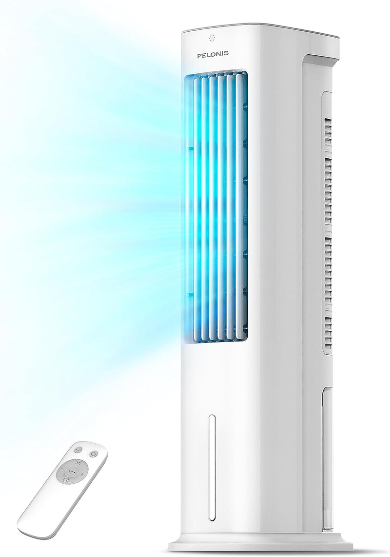 Pelonis Luftkühler, Ventilator und Luftbefeuchter mit 60° Oszillation, Klimagerät Luftreiniger mit F