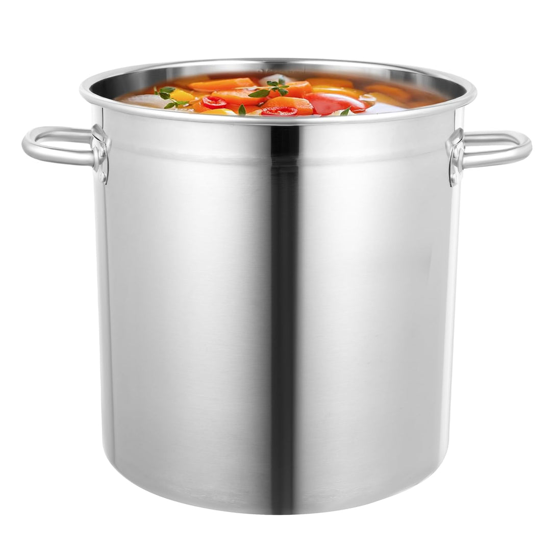 Mqwdxzfes 35 Liter Suppenkocher, 201 Edelstahl Suppentopf mit Glasdeckel, Gastronomie Kochtopf gross