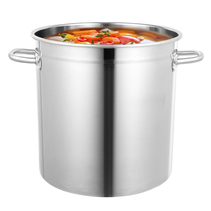 Mqwdxzfes 35 Liter Suppenkocher, 201 Edelstahl Suppentopf mit Glasdeckel, Gastronomie Kochtopf gross