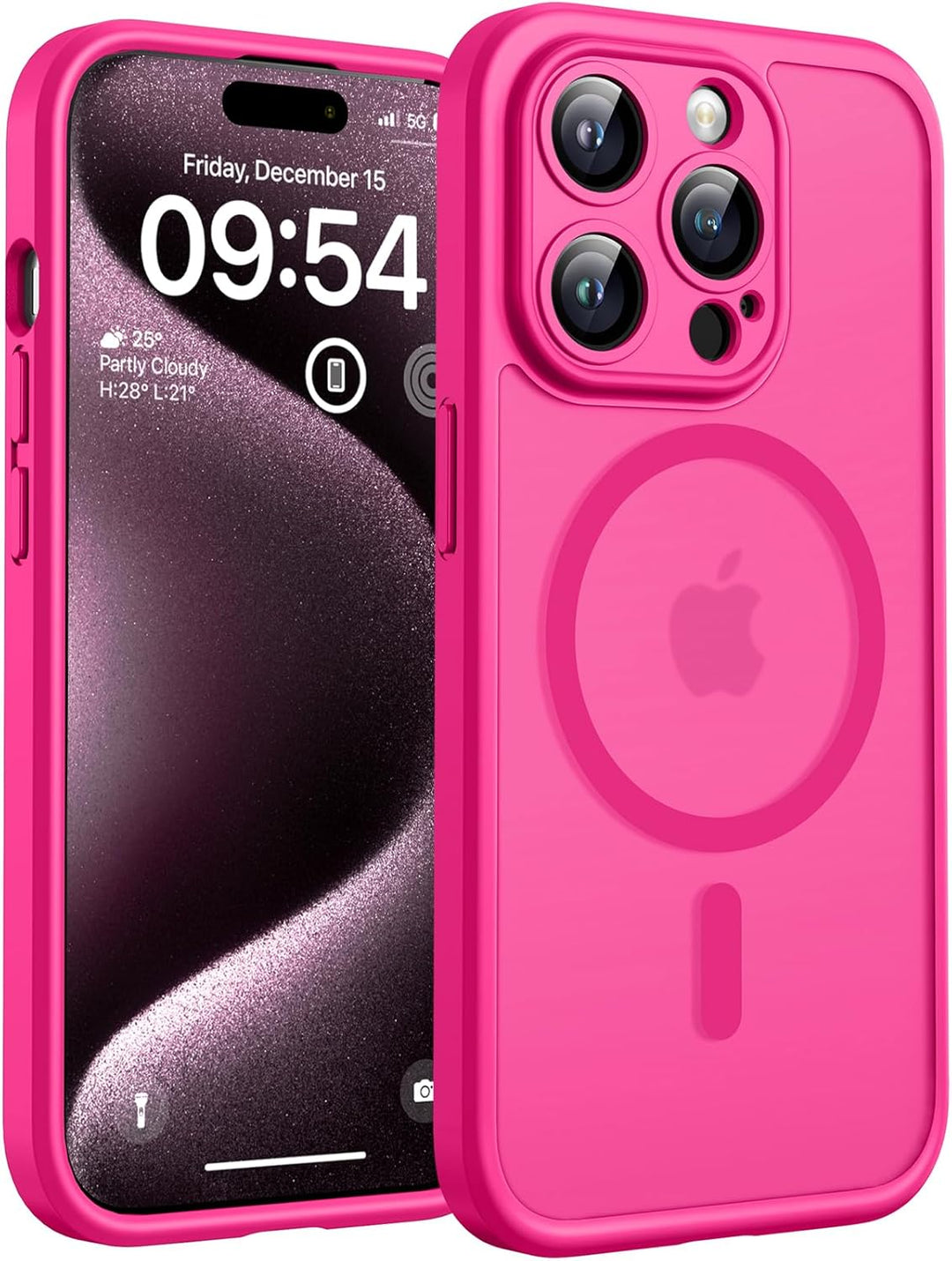 TOCOL für iPhone 15 Pro Max Hülle für Magsafe, Vollständiger Kameraschutz Stossfest Kratzfest Transl