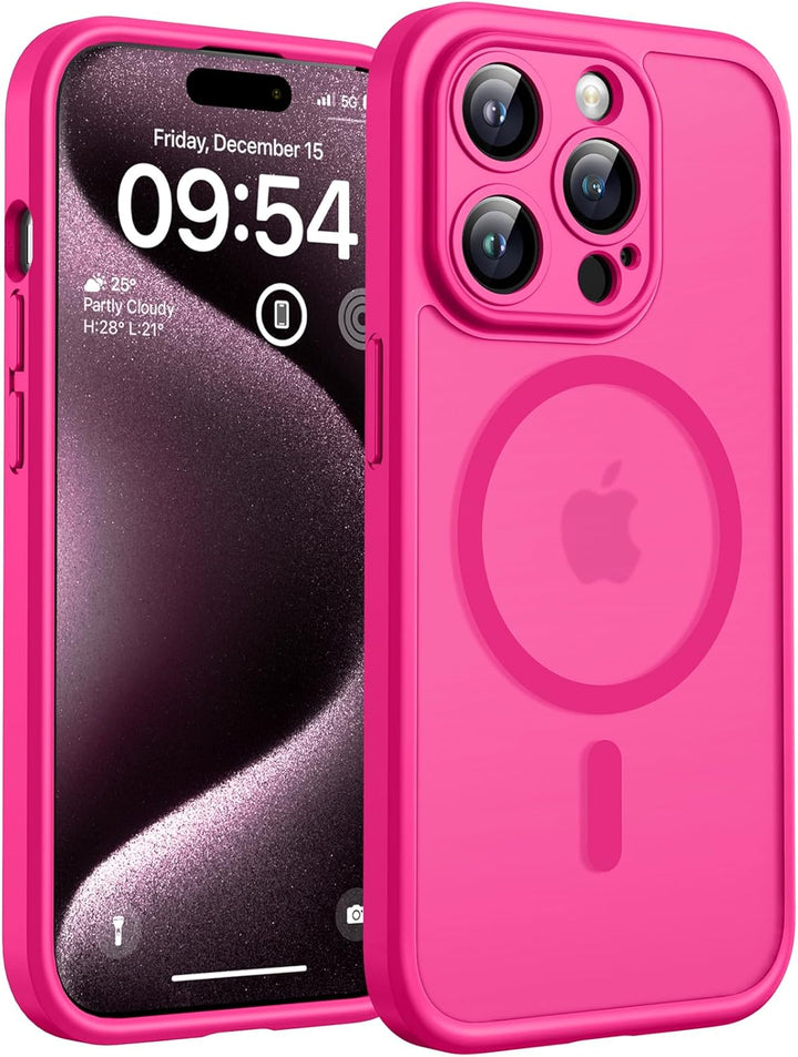TOCOL für iPhone 15 Pro Max Hülle für Magsafe, Vollständiger Kameraschutz Stossfest Kratzfest Transl