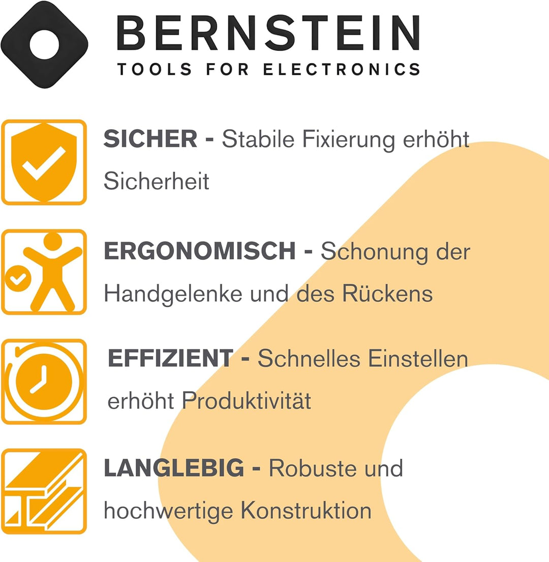 BERNSTEIN Spannfix Kugelgelenk-Schraubstock Drehbar 360° + 45° Neigbar | Weiss | Zum Anklemmen an di