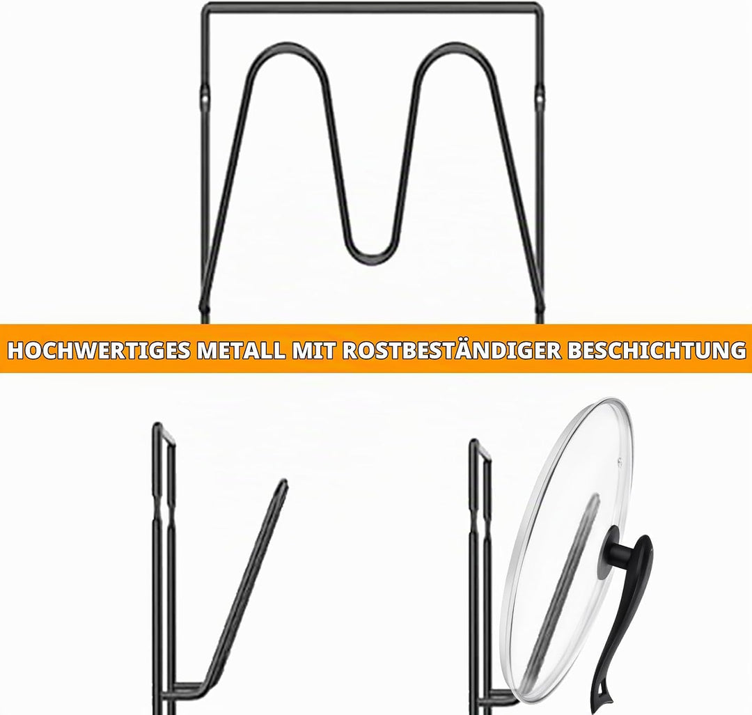 Aisny Topfdeckelhalter, Selbstklebender Topf- und Pfannendeckelhalter 3 Schlitzen, 2 Stück Topfdecke
