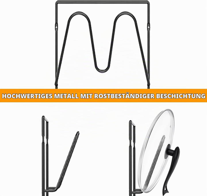 Aisny Topfdeckelhalter, Selbstklebender Topf- und Pfannendeckelhalter 3 Schlitzen, 2 Stück Topfdecke