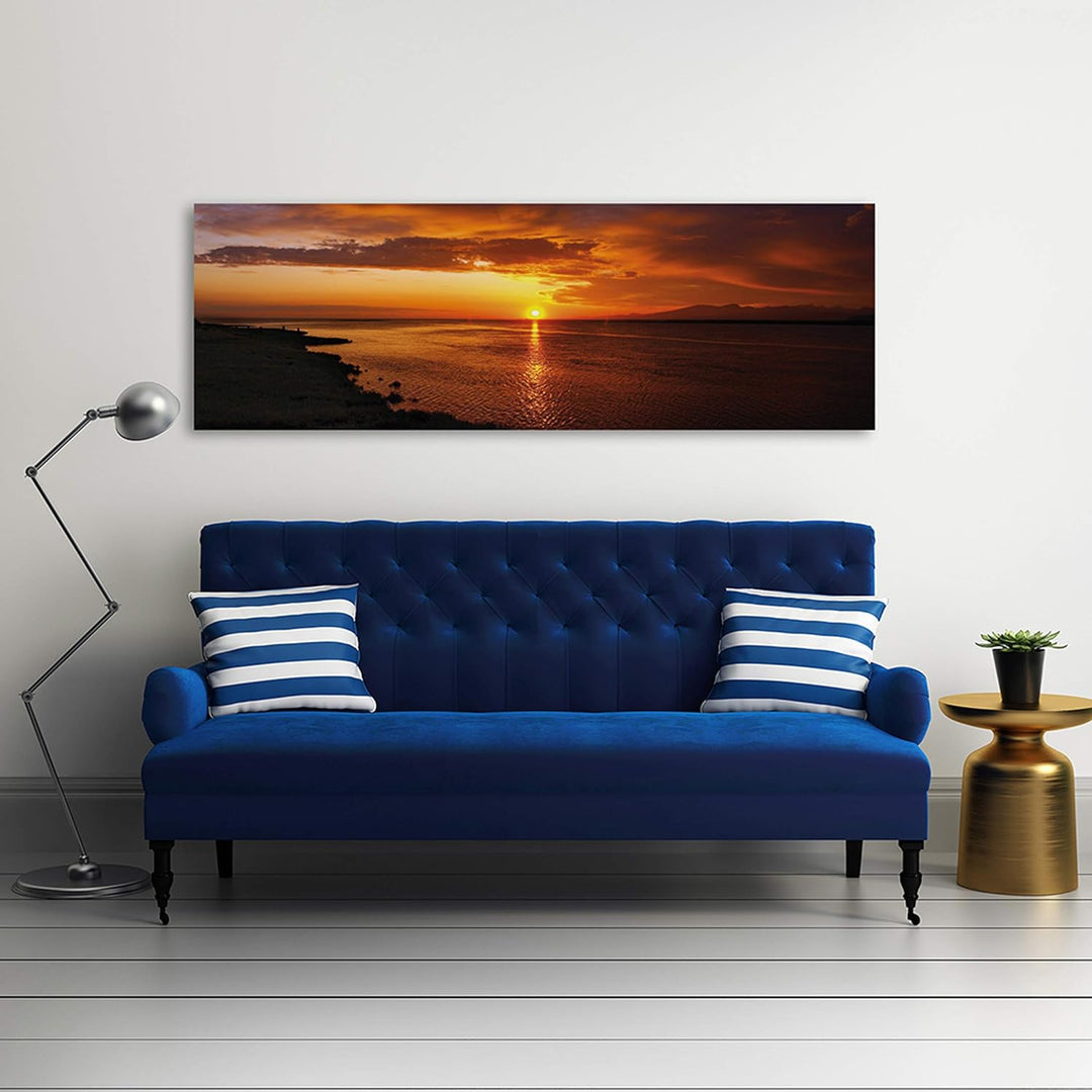 Feeby Bilder Meer Wasser Sonnenuntergang 150x60 cm Wohnzimmer Schlafzimmer Büro Flur Küche Wandbilde