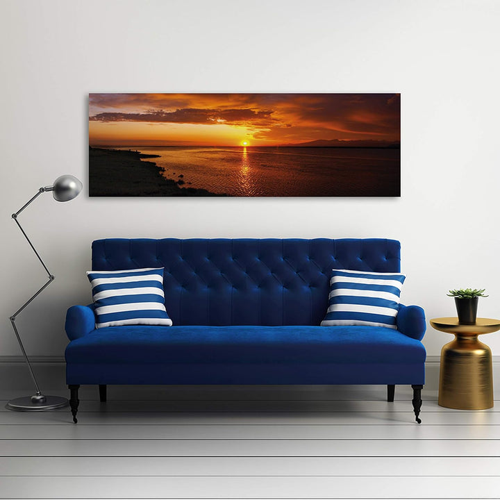 Feeby Bilder Meer Wasser Sonnenuntergang 150x60 cm Wohnzimmer Schlafzimmer Büro Flur Küche Wandbilde