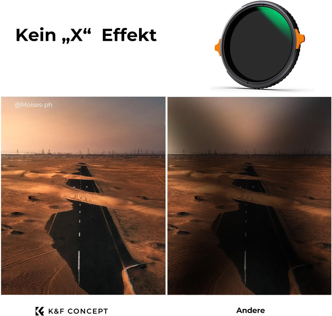K&F CONCEPT Nano-X ND Filter 52mm CPL&ND4-ND64 2 in 1 multifunktionaler Graufilter und CPL Filter Po