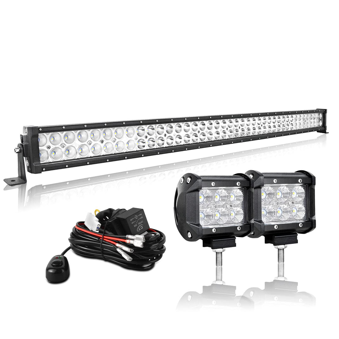 AUXTINGS LED Zusatzscheinwerfer Scheinwerfer 106 cm 240W LED Nebelscheinwerfer+ 10cm Flutlight led a