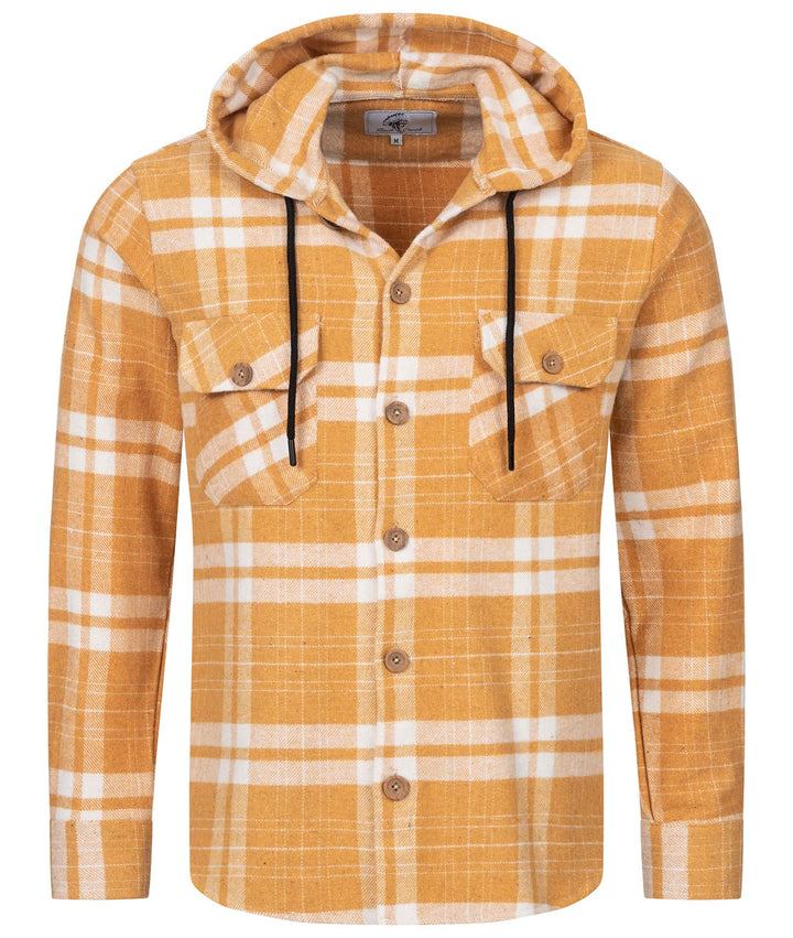 Rock Creek Herren Hemd Kariert Kapuzenhemd M65 S Camel - H328, S Camel - H328