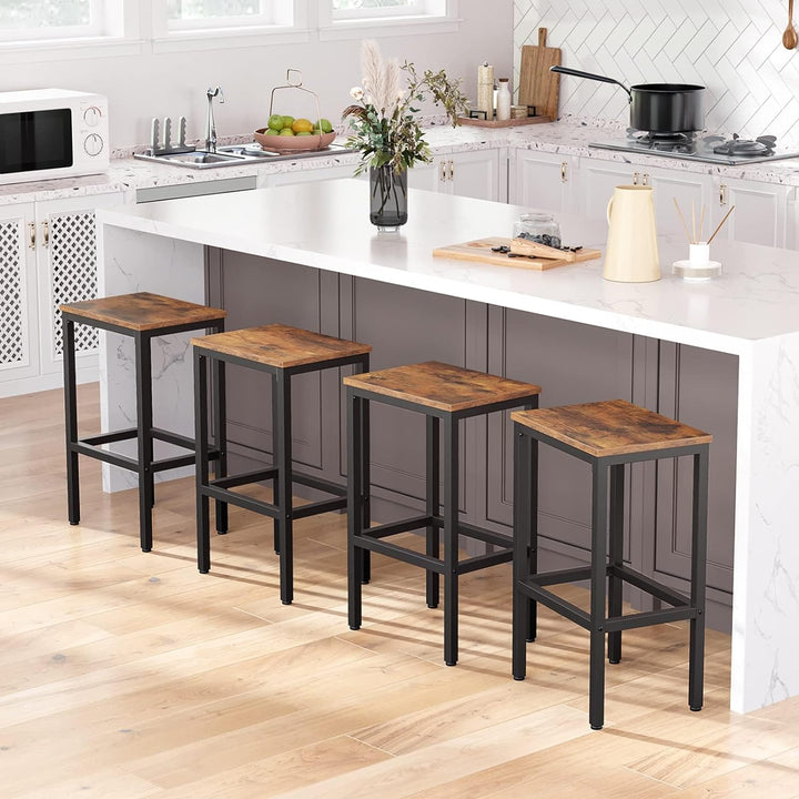 HOOBRO Barhocker, 2er Set Barstühle, Küchenstühle mit stabilem Metallgestell, Sitzhöhe 65 cm, mit Fu