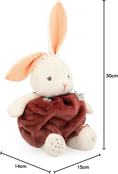 KALOO - Plume - Kokon der Liebe Zimtfarbener Hase Ultra-weicher Plüschhase 30 cm - Grosses Baby-Kusc