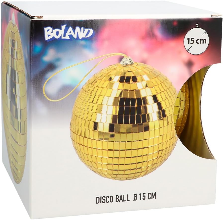 Boland - Glänzende Discokugel, Durchmesser ca. 15 cm, Disco Fever, Hängedeko, Dekoration für Party o