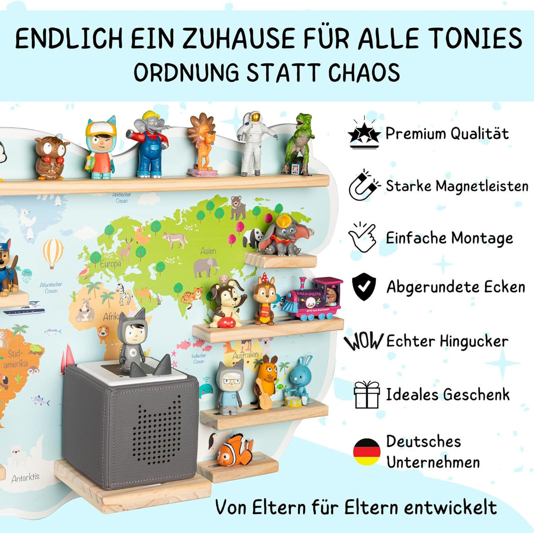 bunnyboo Toniebox Regal - Regal für Toniebox und Figuren - ausreichend Platz für bis zu 45 Tonies un