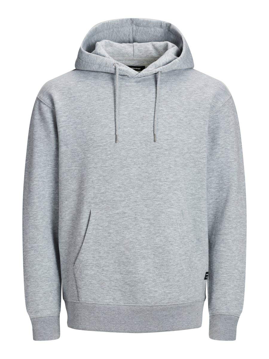 JACK & JONES Male Kapuzenpullover Logo Kapuzenpullover S Light Grey Melange, S Light Grey Melange