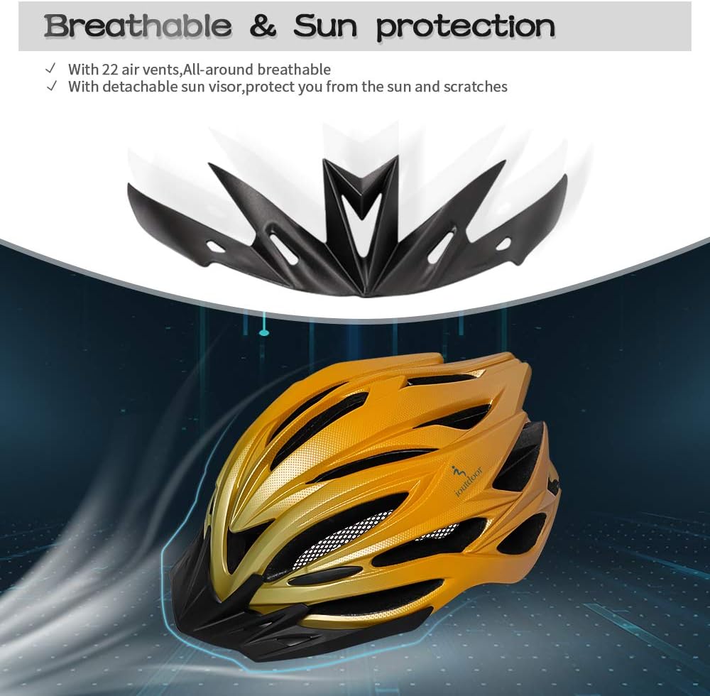 ioutdoor Premium Fahrradhelm, CE CPSC Zertifikat, Radhelm mit Abnehmbarer Sonnenblende und Insektenn