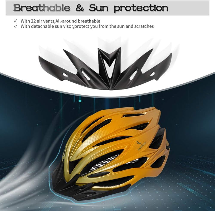 ioutdoor Premium Fahrradhelm, CE CPSC Zertifikat, Radhelm mit Abnehmbarer Sonnenblende und Insektenn