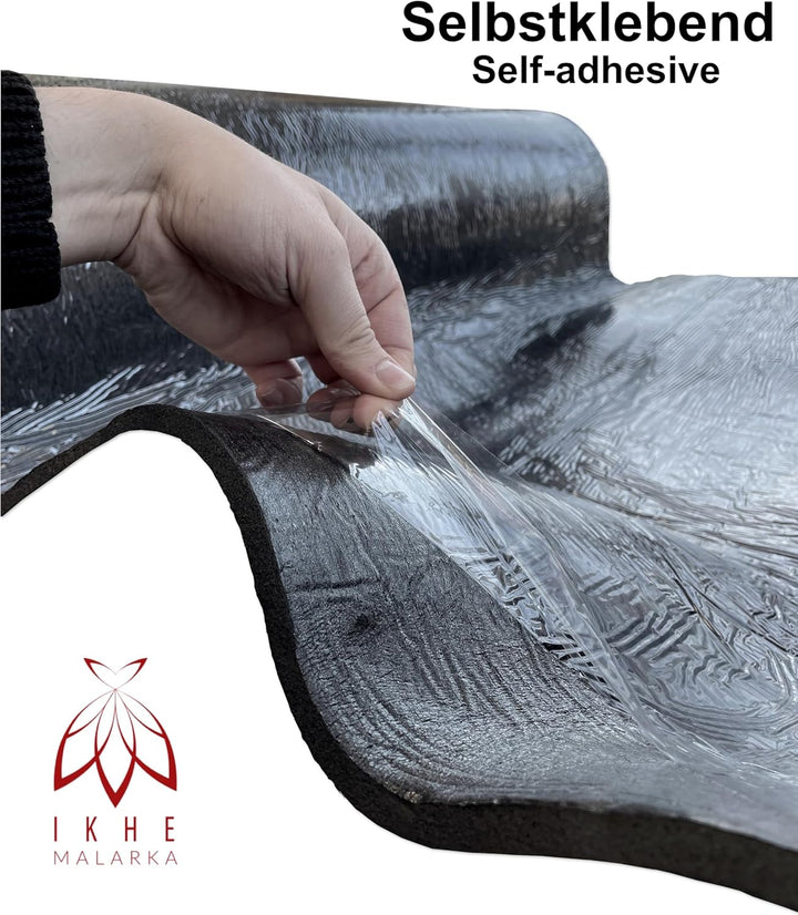 NBR/PVC Dämmmatte selbstklebend – 10 m² Rolle | Wärmedämmung 0,036 W/mK & Schalldämmung 15 dB | Flex
