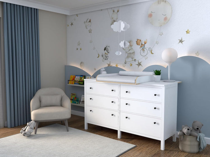 regalik Wickelaufsatz mit Platte für Hemnes von IKEA, Wickeltischaufsatz für 50x160 cm Kommoden, Abn