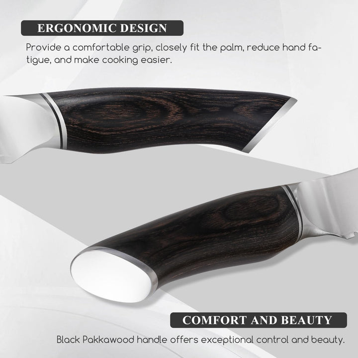 SHANGDAO Steakmesser-Set, 6 Stück, Messerset 12 cm, VG10-Kernstahl, Edelstahl-Steakmesser mit hohem