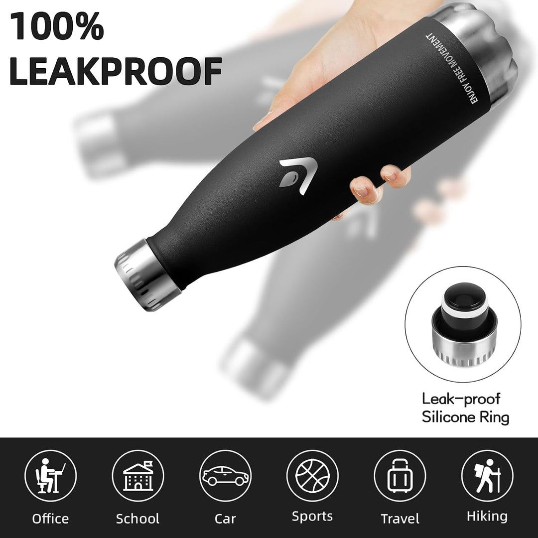 Thermosflasche- 0.75l- Trinkflasche Edelstahl, BPA-freie, Trinkflasche Auslaufsicher, 24h Kalt & 12h
