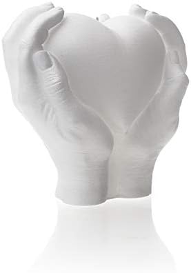Candellana Kerze Hand Love Edition | Höhe: 16 cm | Weiss | Handgefertigt in der EU, 15.2 x 15.2 x 15