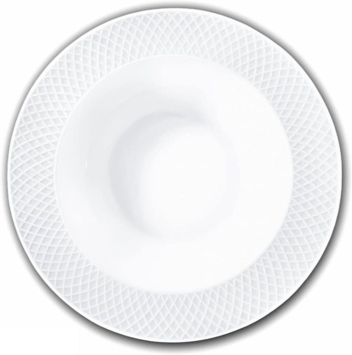 Wilmax | Teller - 6 Stück | Ø 22,5cm | Weisser Suppenteller aus Porzellan | Speiseteller | Spülmasch