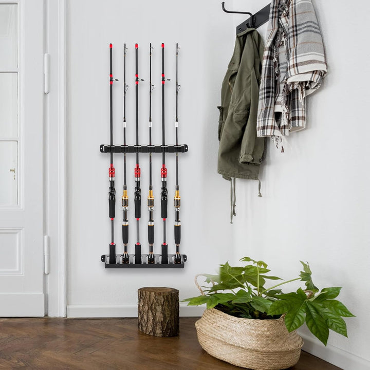SUNOYA Rutenständer Rutenhalter Wandhalterung, 2 Paar Rutenhalter Wand, Angelrutenhalter Wand Vertik