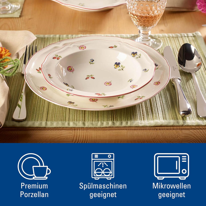 Villeroy & Boch Fleur Suppenteller Weiss, 25 x 25 x 9.20 cm 25 x 25 x 9.20 cm Landhaus & Rustikal, 2