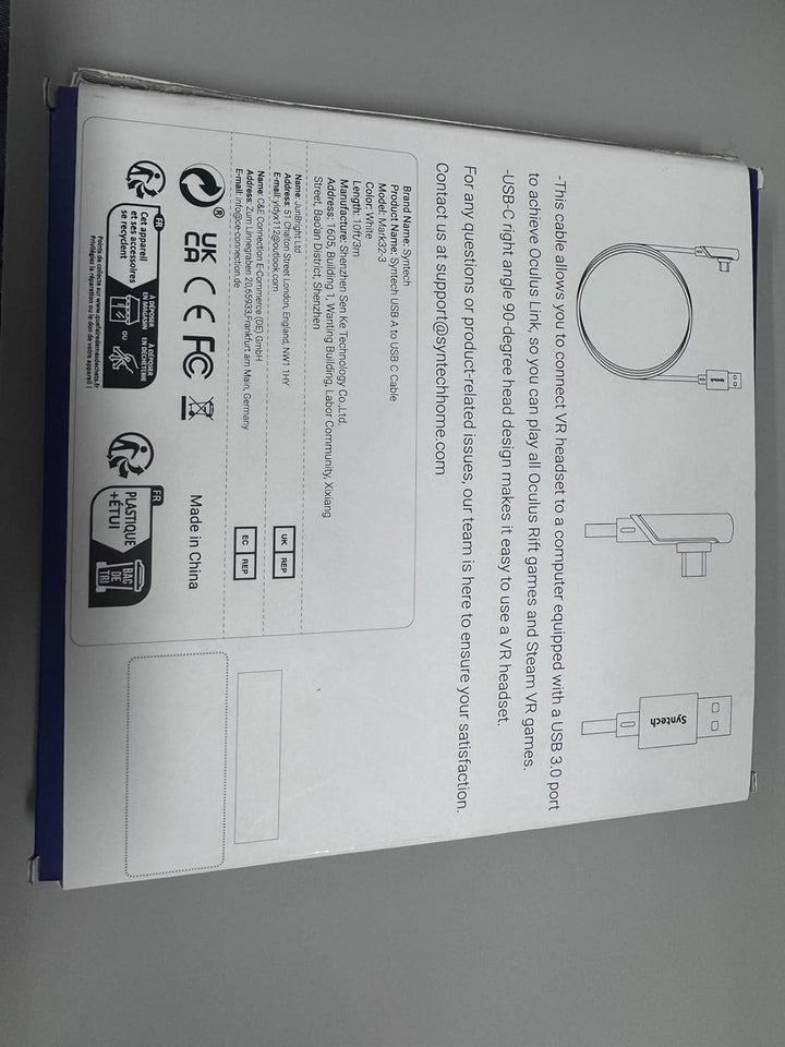 Syntech Link Kabel 3M, Kompatibel mit Oculus Meta Quest 3/3S, Quest2/1/Pro und Pico 4, PC Steam VR Z