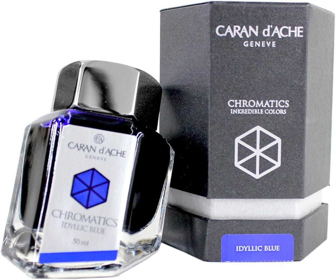 Caran d'Ache Tintenglas Chromatics Idyllic Blue 50 ml, Idyllic Blue