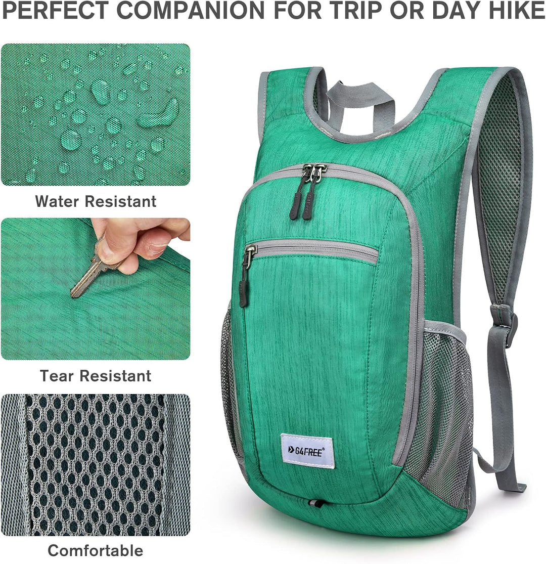 G4Free 10/15/20L Faltbarer Rucksack Klein, Wanderrucksack Leicht, Tagesrucksack Damen Herren für Wan
