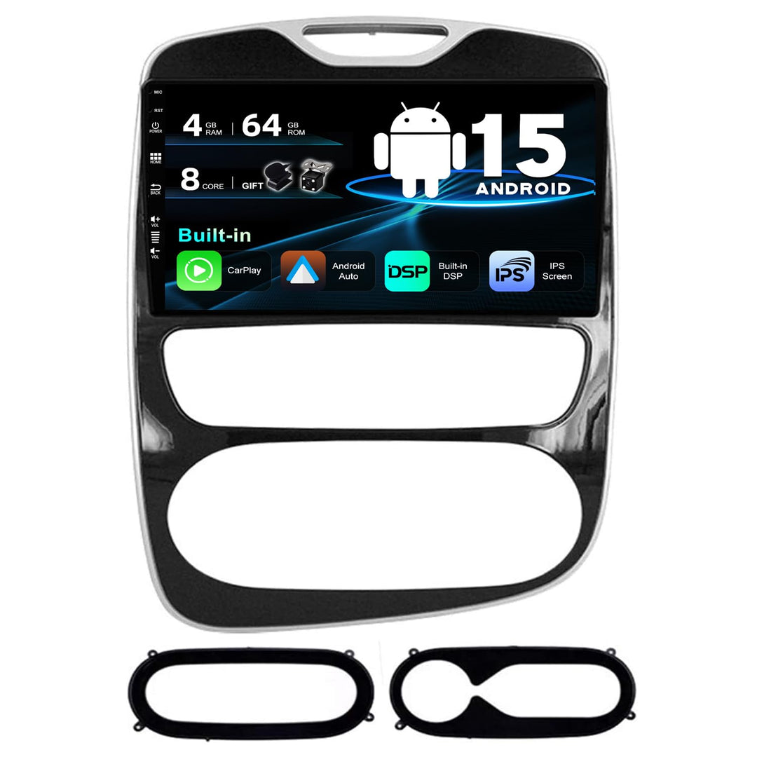 SXAUTO Android 12 IPS Autoradio Passt für Renault CLIO (2013-2019) - Eingebaut Wireless Carplay/Andr
