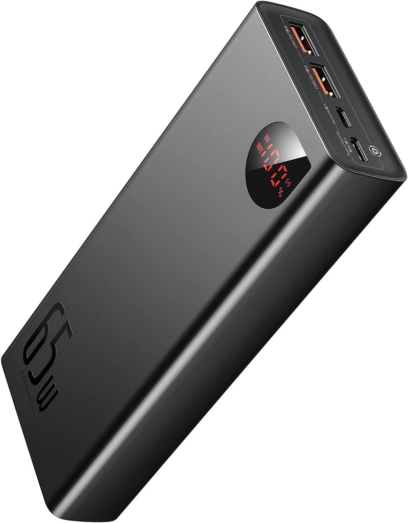 Baseus Power Bank 20000mAh, PD 65W QC 4.0 Schnellladung USB C Externer Akku Telefonladegerät mit Tri