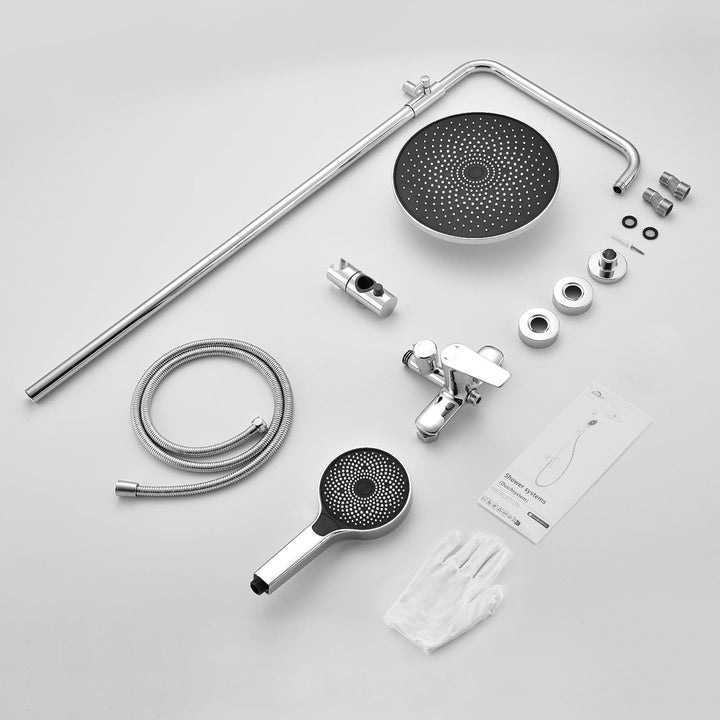 Duscharmatur Komplettset, Auralum Regendusche mit Armatur Höhenverstellbar 1-1,39m, Duschamaturenset