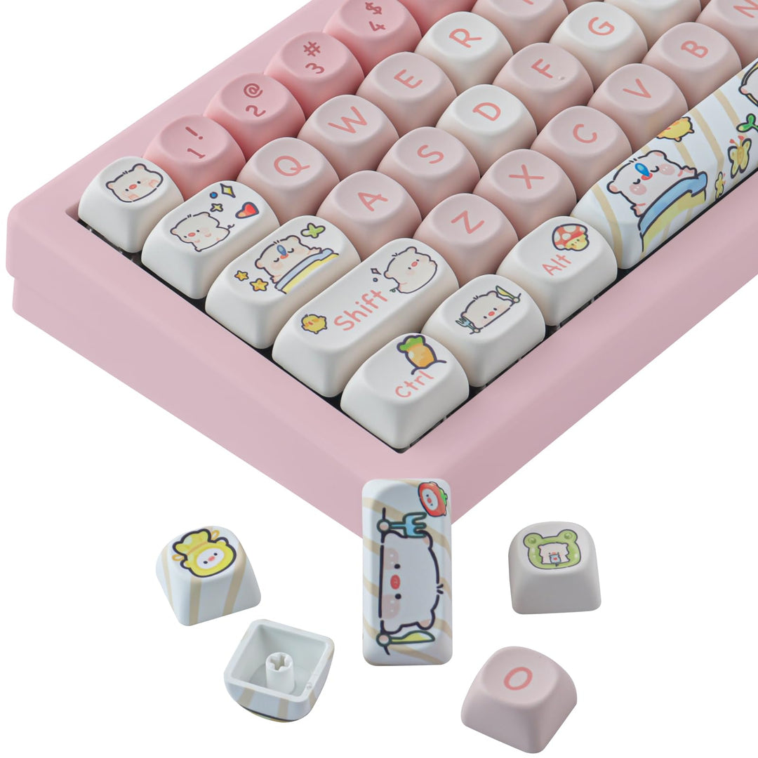 JOMKIZ 141 Keys PBT Keycaps,MOA Profile Keycaps Dye Sublimation Customized ANSI Layout Keycaps Set C