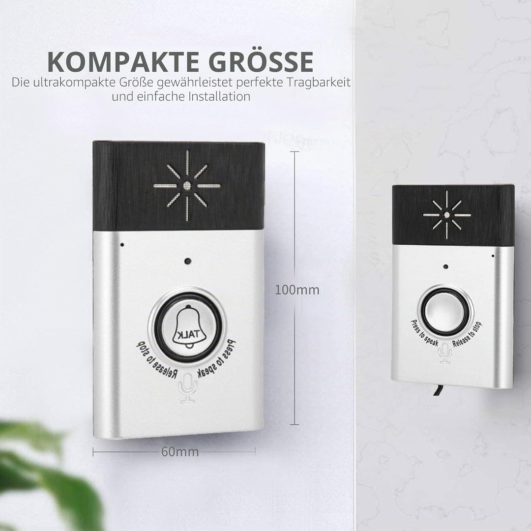 Garsent Wireless Gegensprechanlage Türklingel, Funk Türklingel Kabellose Hausklingel mit 200m Reichw