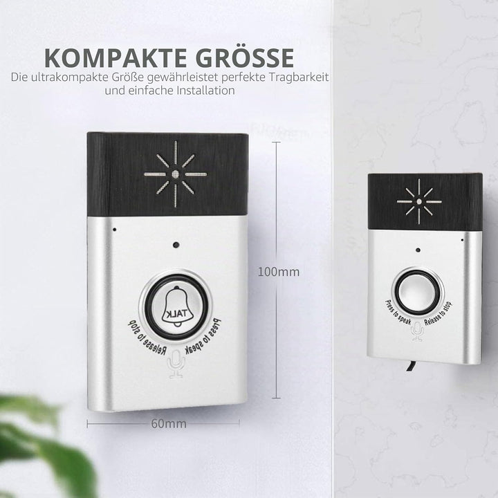 Garsent Wireless Gegensprechanlage Türklingel, Funk Türklingel Kabellose Hausklingel mit 200m Reichw