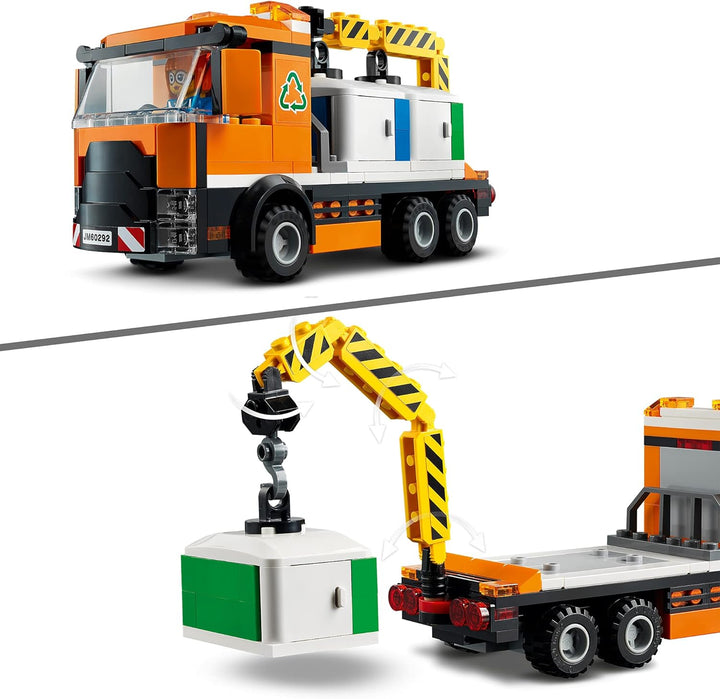 LEGO 60292 City Stadtzentrum Bauset mit Spielzeug-Motorbike, Fahrrad, Truck, Strassenplatten und 8 M