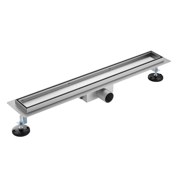 Duschrinne 40 cm Komplettset, Edelstahl 304 Ablaufrinne, Extra Flache befliesbare Duschrinne mit Haa
