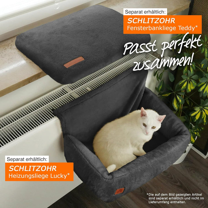 Ersatzbezug Fensterbankliege Teddy | 51 x 36 cm | passend für die meisten Fensterbretter (Grau), Gra