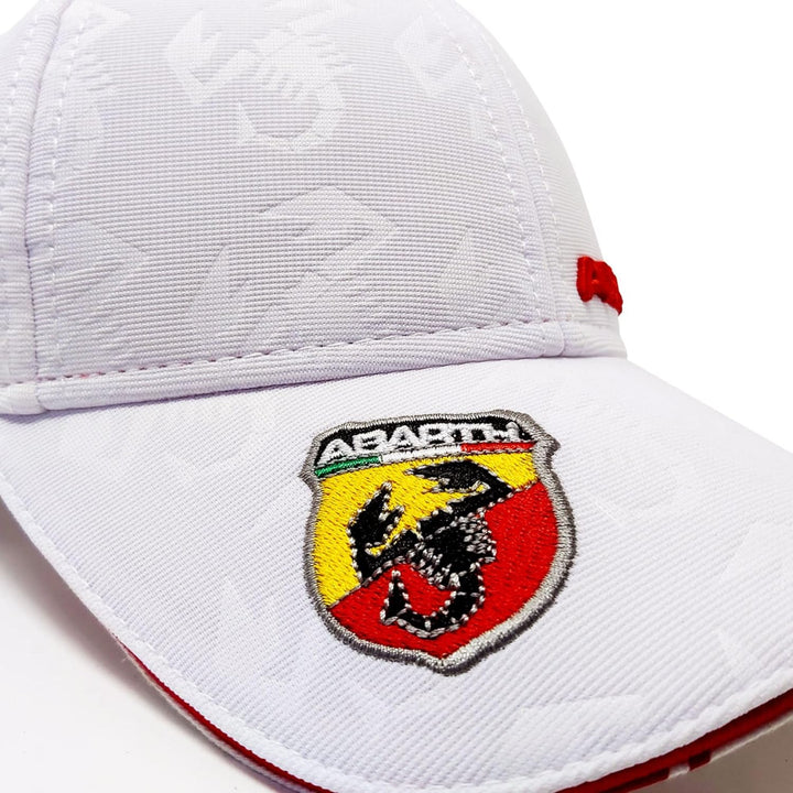 Abarth Weisser Sommerhut mit Gebogenem Visier