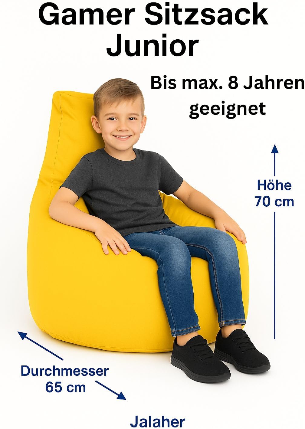PATCH HOME Gamer Kissen & Lounge Sitzsack – befüllbar mit Reissverschluss, gefüllt mit Styropor, gee