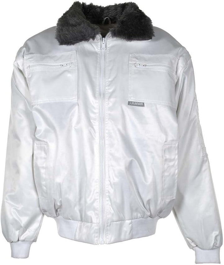 Planam Outdoor Winter Herren Gletscher Comfortjacke weiss Modell 0363 Grösse XXXL Weiss 3XL, Weiss 3
