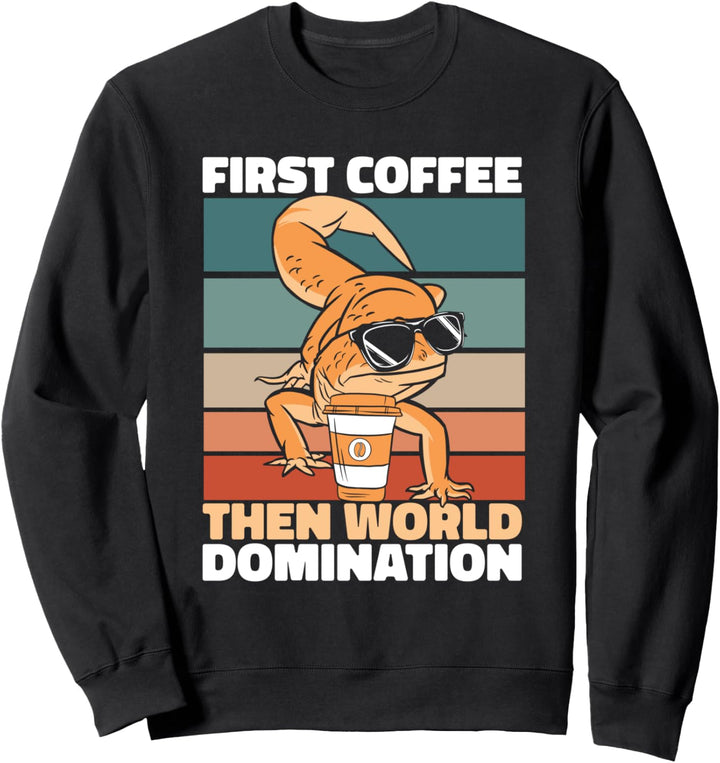 Retro Gecko Kaffee Sonnenbrille - Echse Vintage Eidechse Sweatshirt